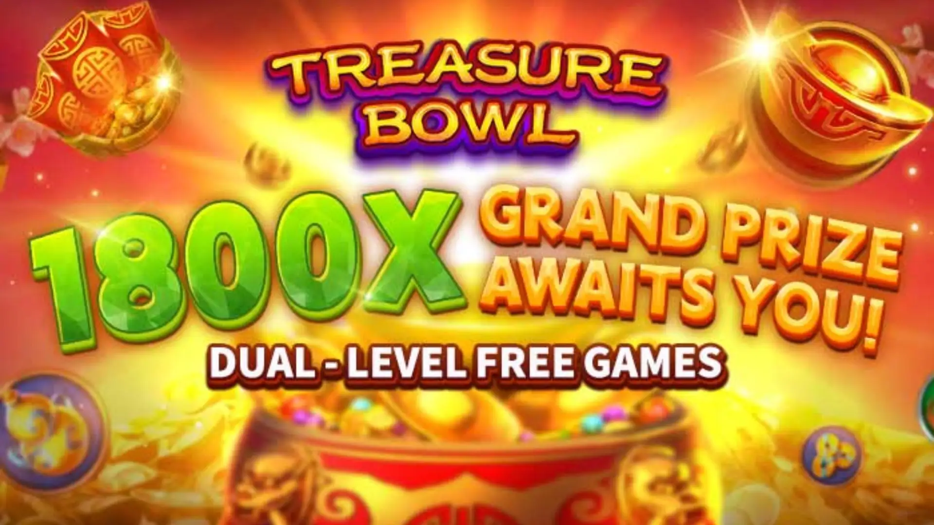 Multiplicadores Treasure Bowl 76m - 7777x Máximo com Tigela Dourada